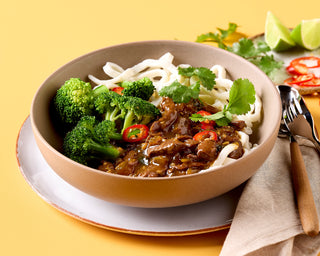 Grass Fed Mongolian Beef with Broccoli and Noodles